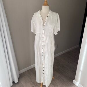 Vintage Kiko Clothing 100% Linen Button Down Maxi Dress